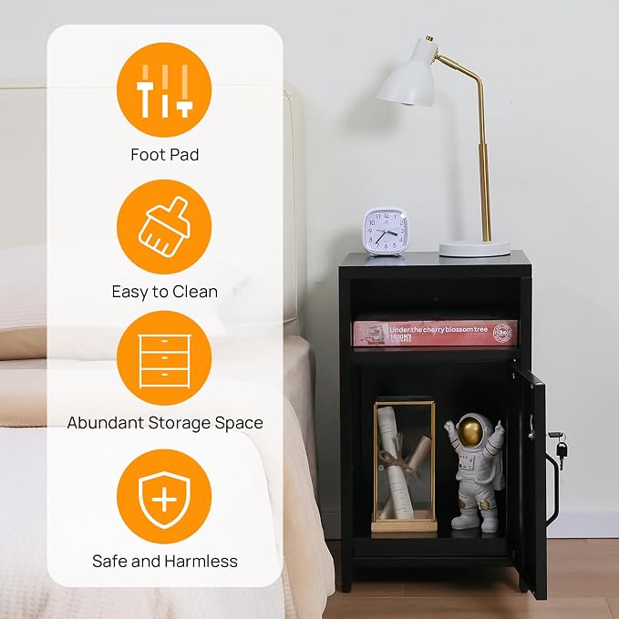 ALBAD Compact Metal Nightstand