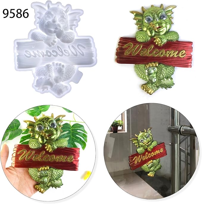 Dragon Series wall Mounted Sign epoxy Resin Silicone Mold 8904+9572+9586