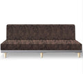 molasofa Leather Like Stretch Futon Slipcover Armless Futon Bed Sofa Cover Furniture Protector with Elastic Bottom, Soft and Washable Futon Cover for Sofa Bed Stay in Place（X Larger，Beige）