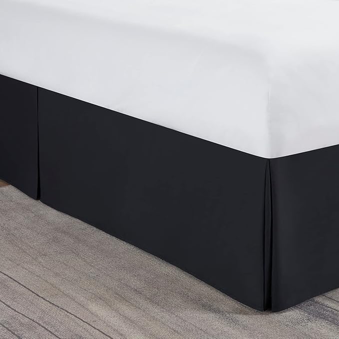 Nestl Black Twin Bed Skirt - Twin Size Bed Skirt 14 Inch Drop - Brushed Microfiber Bed Skirts - Hotel Quality Pleated Bed Skirt - Shrinkage & Fade Resistant