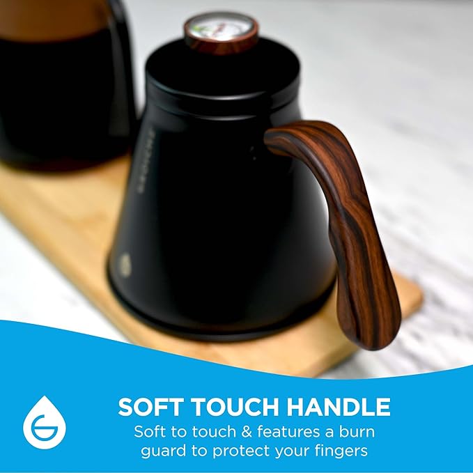 GROSCHE Marrakesh Gooseneck Pour Over Kettle Stovetop - 34 fl. oz (Black)