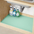 TRZZ Silicone Waterproof Under Sink Mat 34" x 22", Drip Tray and Cabinet Liner for Kitchen and Bathroom, Prevents Water Damage and Organizes Cabinets (Mint Green)