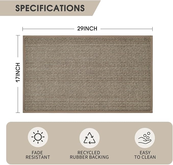 Artoid Mode Non Skid Washable Kitchen Rugs Mats Doormat, Rubber Backing Absorbent Rugs for Kitchen Door Mat Kitchen Mats Floor Mats Front of Sink 17x29 Inch