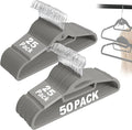 Velvet Hangers 50 Pack, S-Shaped and Stackable Non Slip with 360°Swivel Hook, Ultra Thin and Space Saving Flocked, for Suits, Shirts, Coats, 15Lbs Capacity Heavy Duty, Grey