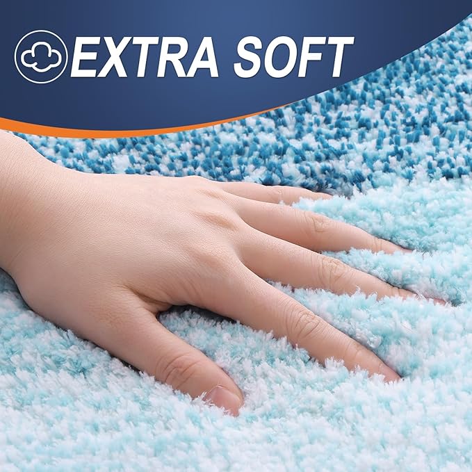 OLANLY Bathroom Runner Rugs 59x20, Extra Soft Absorbent Microfiber Bath Rugs, Rubber Backing, Quick Dry, Washable Bath Mats for Bathroom Floor, Tub and Shower, Home Decor Accessories, Peacock Blue