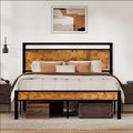 Z-hom Easy Assembly Sturdy Metal Platform Bed, Queen Size Bed Frame