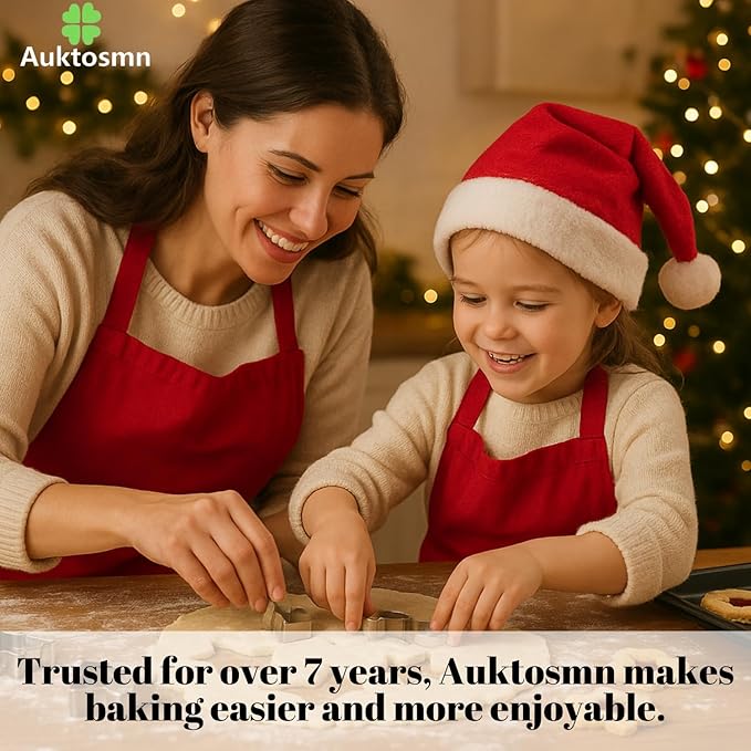 Auktosmn Football Cookie Cutter Set-6 Piece-4.5" 4.0" 3.5" 3.0" 2.5" 2"-Dishwasher Safe-Sports Cookie Cutters Bread and Fondant Baking Molds for Party