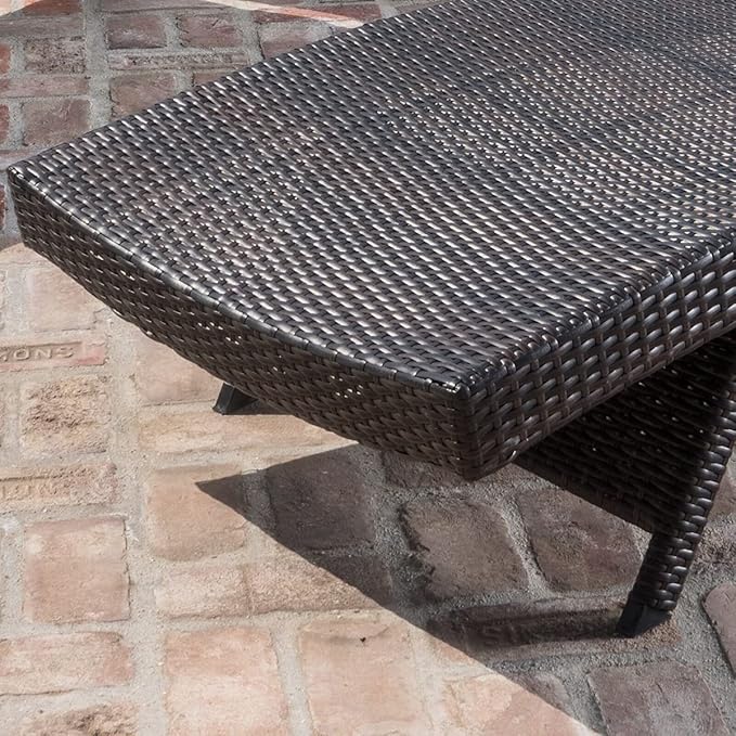 79'' Outdoor Wicker Reclining Lounge Chair Long Reclining Chaise Lounge Set