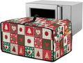 Christmas Holiday Decor Toaster Oven Cover Countertop Convection Oven Cover Smart Microwave Oven Accessories and Decor, S, 14.5 x 18.5 x 9 Inches, Christmas Patchwork Print Red Green