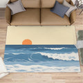 Boho Sun Area Rugs 4x5ft, Abstraction Deco Kids Play Rug, Minimalist Sunburst Throw Rugs Bedroom Fluffie Soft for Coffee Shop Living Room Under Table Game Room