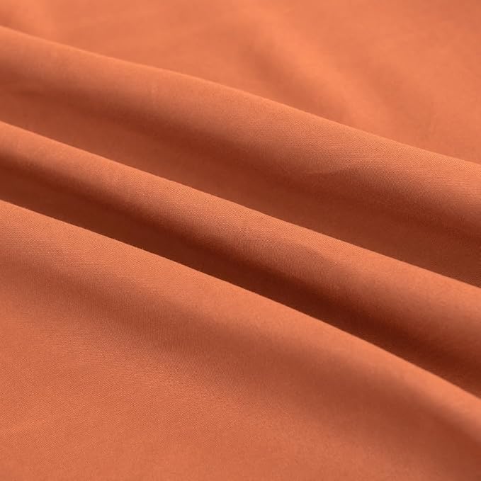 Terracotta Bed Skirt Full Size Ruffled Bed Skirt with Split Corners, Full Bed Skirt 18 Inch Drop, Full Size Bed Skirt Terracotta for Ruffled Bed Skirt with Split Corners, Bed Skirts Full Size
