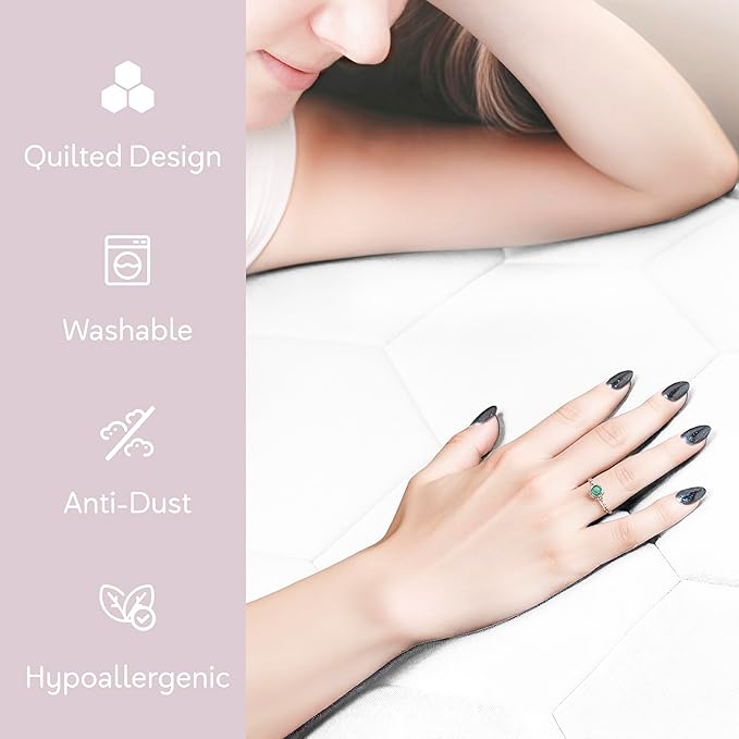 Hearth & Harbor 12 Pack Full Size Quilted Fitted Mattress Pad Cover, 100% Waterproof Mattress Protectors, Deep Pocket Fitted Mattress Cover 8" - 21" (54" x 75", White)