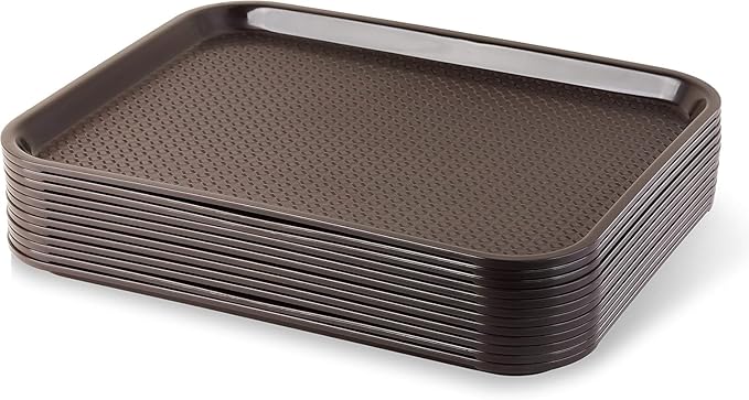 New Star Foodservice Fast Food Tray, Brown, 14 x 18 Inch, Set of 12