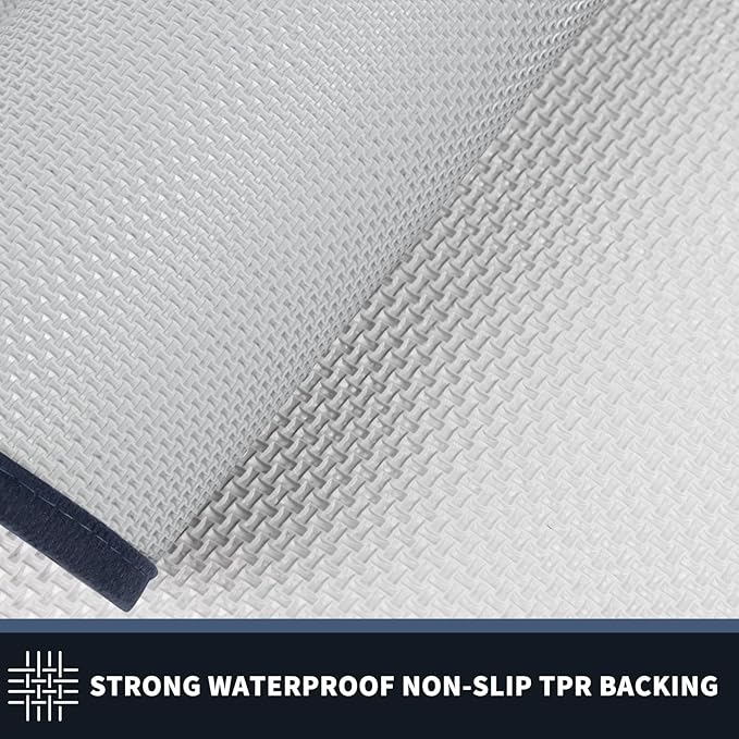 PURRUGS Dirt Trapping Door Mat 24" x 84", Non-Slip/Skid Machine Washable Entryway Rug, Shoes Scraper, Throw Rug, Super Absorbent Area Rug for Muddy Wet Shoes and Paws, Light Blue & Navy