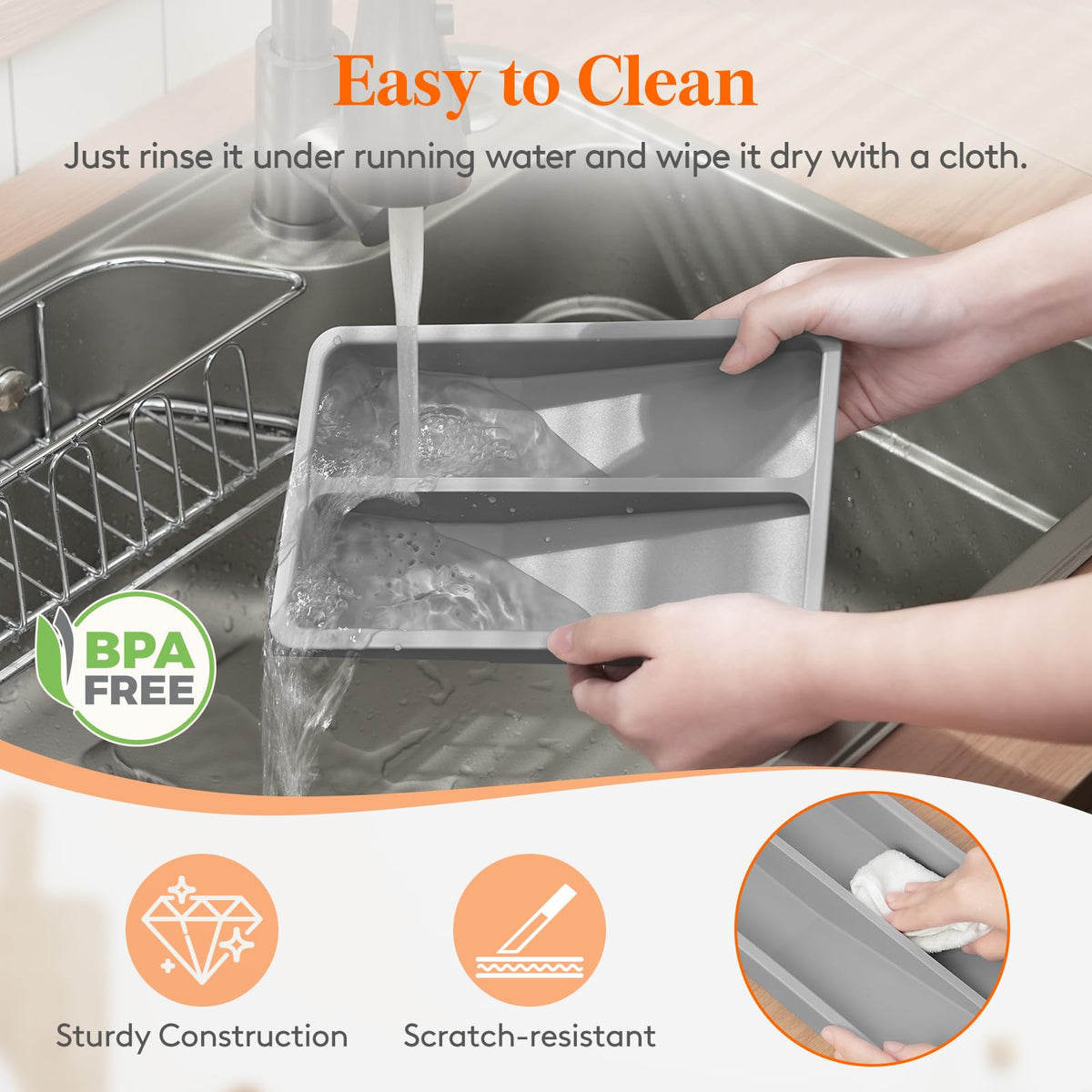 Lifewit Compact Silverware Organizer for Kitchen Drawer