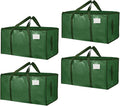 4 Pack-Extra Large Heavy Duty Moving Bags - Waterproof Storage Totes with Handles & Zippers, Foldable for College Dorm, Storage (olive green)
