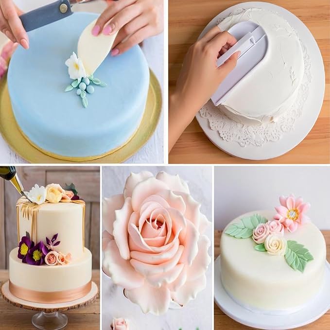 MEYIART 2 PCS Fondant Smoothing,Cake Decoration Icing Smoother