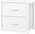 DAOUTIME Stackable Storage Drawers, White Closet Organizer with Wooden Top & Metal Frame, Closet Storage Drawers for Clothes, Freestanding or Stackable Dresser for Bedroom, Living Room, Under Bed