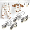 Mity rain40-Pack Baby Hangers - 360° Rotatable Silicone Clip Kid Hangers, Space-Saving Toddler Hanger,Premium Stainless Steel, Ideal for Newborn & Children Wardrobe Organization.