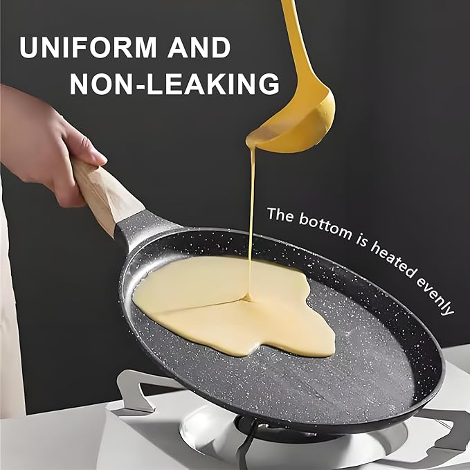 eieioo Granite Nonstick Flat Skillet Griddle for Pancake Dosa, 11",4Pcs Kit