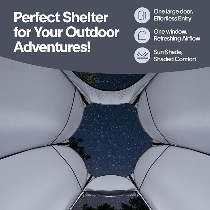 Alvantor® Pop Up Screen Tent House Room Instant Outdoor Camping Canopy Sun Shelter Gazebo for Patio, Backyard & Deck, Privacy Tent(2-10 People, 8'x8' 10'x10' 12'x12')