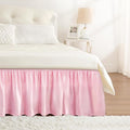 RIMELA Dusty Pink Bed Skirt King Size 18 Inch Drop, Wrap Around Elastic Bedskirt, Dust Ruffle for Adjustable Bed Base Machine Washable Easy to Install Bed Skirts