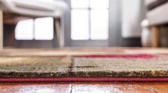 Unique Loom Barista Collection Area Rug - Timor (5' 1" x 8' Rectangle, Multi/ Red)