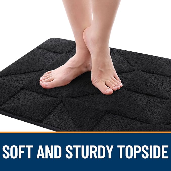 OLANLY Door Mats Indoor, Non-Slip, Absorbent, Dirt Resist, Entrance Washable Mat, Low-Profile Inside Entry Doormat for Entryway (32x20 inches, Black)