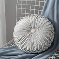 MOCOFO 14" Velvet Pleated Round Pumpkin Throw Pillow Couch Cushion Floor Pillow for Sofa Chair Bed Car Home Decorative