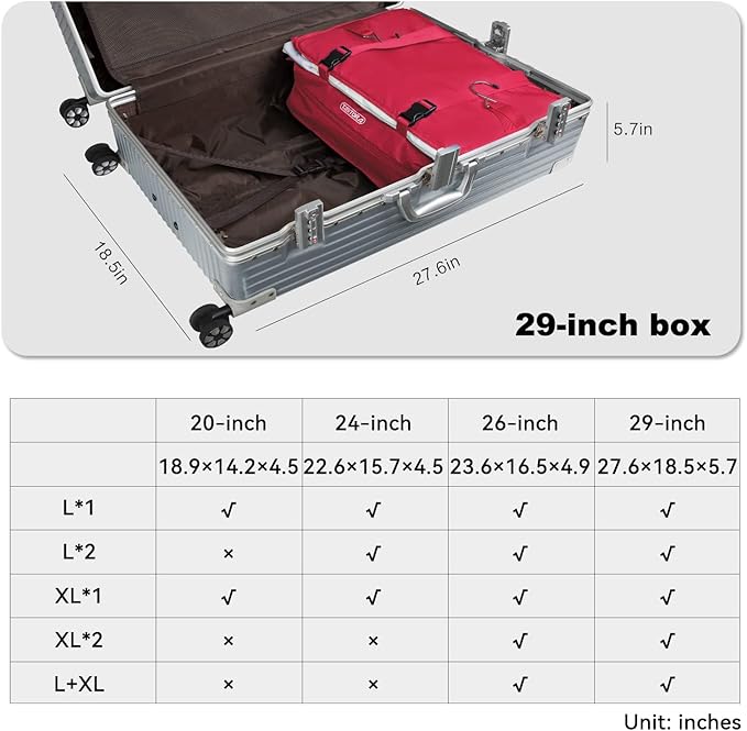 TABITORA Portable Hanging Travel Shelves Bag Packing Cube Organizer Suitcase Storage Large Capacity