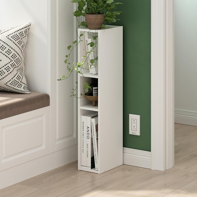 Furinno Fulda Book Shelf, 3-Tier Narrow Bookshelf, Bookcase