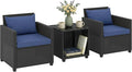 Outsunny 3 Piece Patio Furniture Set, Wicker Outdoor Bistro Set