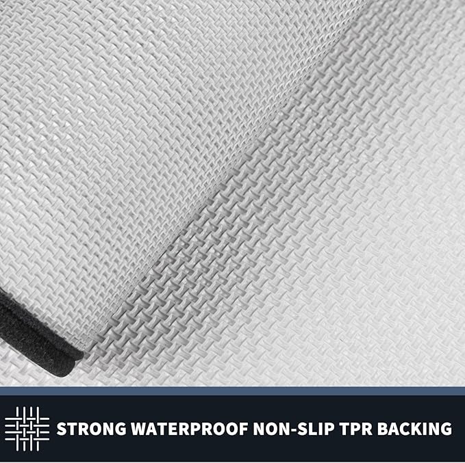 PURRUGS Dirt Trapping Door Mat 24" x 70", Non-Slip/Skid Machine Washable Entryway Rug, Shoes Scraper, Area Rug, Super Absorbent Welcome Mat for Muddy Wet Shoes and Paws, Bluish Grey & Charcoal