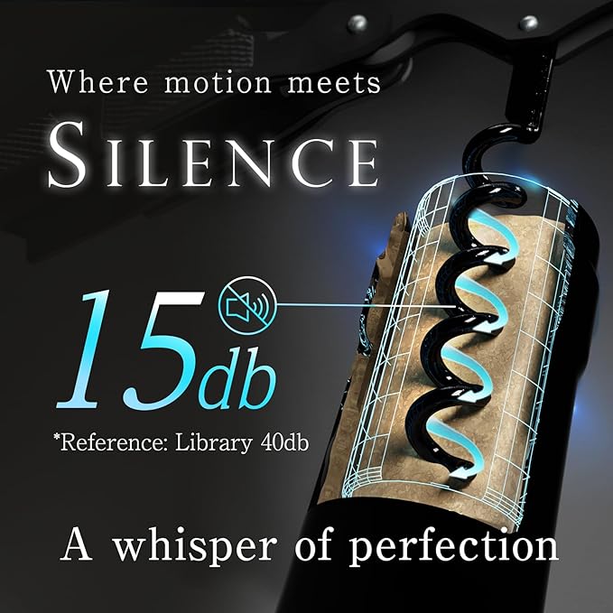 LUSCIOUZ Zero Resistance THE HELIX Corkscrew Silent Wine Bottle Opener Waiters Corkscrew Wine Key (5 Coil_Black)