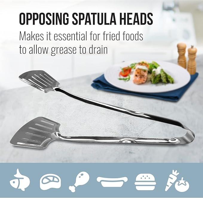 Kitchen Discovery Spatula Tongs for Flipping, 1 piece