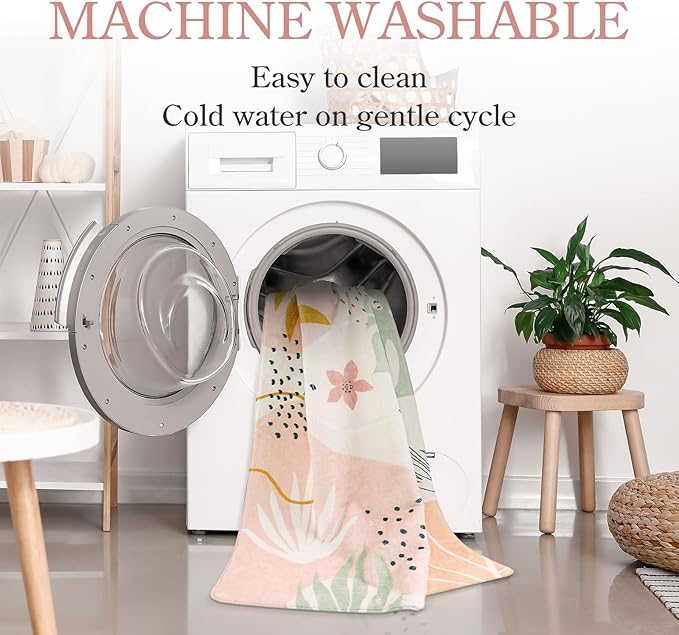 Lahome Washable Runner Rug for Hallway - 2x4 Non-Slip Throw Soft Bathroom Rug Runner Lightweight Pink Kitchen Mat, Boho Botanical Print Indoor Carpet Runner for Entrance Bedroom Laundry Living Room