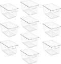 Sorbus Clear Storage Bins, 10 Pack Large Organization Bins with Handles – Clear Storage Containers for Storage, Pantry, Fridge, Cabinet, Closet & Kitchen Organization – BPA-Free Plastic