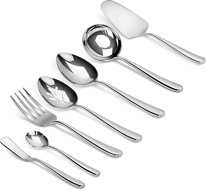 Artaste Rain II Forged 18/10 Stainless Steel 7-Piece Hostess Flatware Set