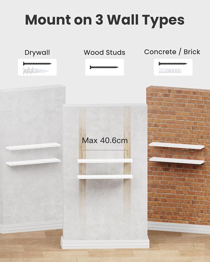 AMADA HOMEFURNISHING Floating Shelves Wall Mounted, 24 x 7 Inch Wall Shelves