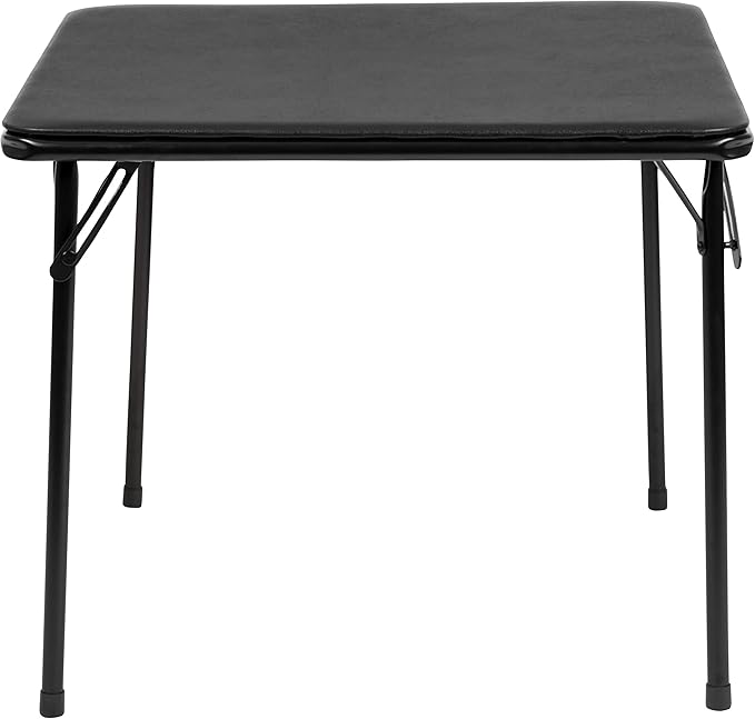 Flash Furniture Mindy Folding Kids Table with Vinyl Padded Top, Children's Square Activity Table for Daycare and Classrooms, Black