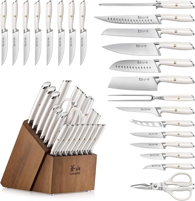 Cangshan L1 Series 23-Piece Classic Knife Block Set, Forged German Steel, 1027549