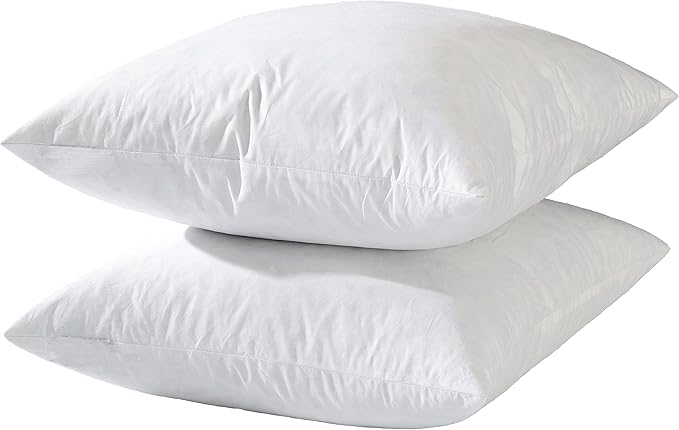 basic home Hotel-Style 30x30 Goose Feather Down Euro Pillow Insert for Sofa & Bed - 100% Odorless & Plump Cushion Filler - 233TC Cotton with Inner Liner to Prevent Poking (30x30 Inch)