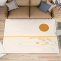 Boho Sun Runner Rugs 3x6ft, Minimalist Sunburst Bedside Rug, Geometric Solar Laundry Rug with Non Slip Backing for Bedroom Kitchen Sink Front Door Entryway Indoor
