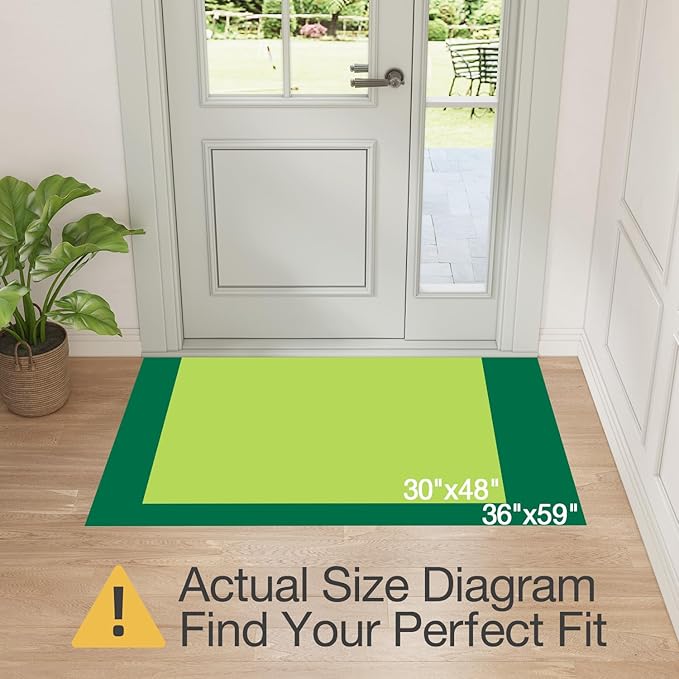 LUMI Inside Door Mat for Entry 36''x59'', Absorbent, Dirt Trapper, Low Profile Thin, Non Slip Mats with Rubber Backing, Ideal for Indoor, High Traffic, Garage, Entrance, Checkered Grey