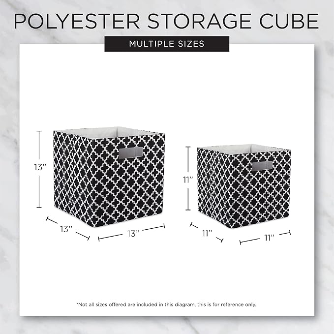 DII Poly-Cube Storage Collection Hard Sided, Collapsible Solid, Large, Off White