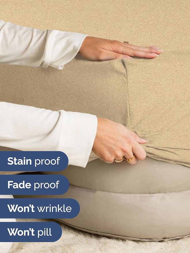 Extra Deep Twin XL Fitted Sheet - Hotel Luxury Single Fitted Sheet Only - Easily Fits 18 inch to 24 inch Mattress - Ultra Soft, Wrinkle Free w/Extra Deep Pockets - Breathable & Comfy - Heathered Tan