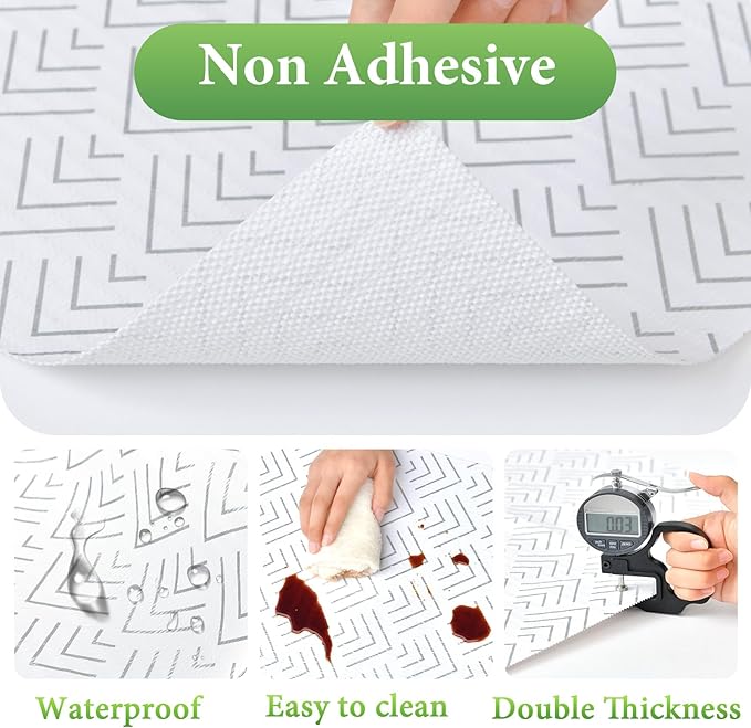 Shelf Liner for Kitchen Cabinets Non Adhesive Drawer Liner Non-Slip Thickened Shelf Liner Paper Strong Easy to Clean for Tool Box Refrigerator with Knife and Tape Measure,Silver Arrow,11.8 x 118 in