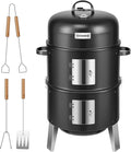VIVOHOME 3-in-1 Vertical Charcoal Smoker