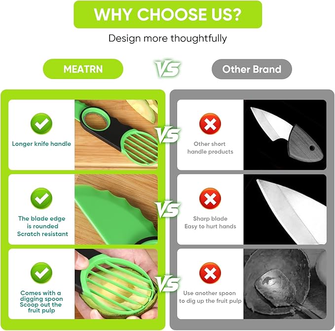 Ebecuoa 3-in-1 Avocado Slicer Tool