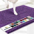 Muddy Mat® AS-SEEN-ON-TV Highly Absorbent Microfiber Door Mat and Pet Rug, Non Slip Thick Washable Area and Bath Mat Soft Chenille for Kitchen Bathroom Bedroom Indoor and Outdoor - Purple 24" x 96"